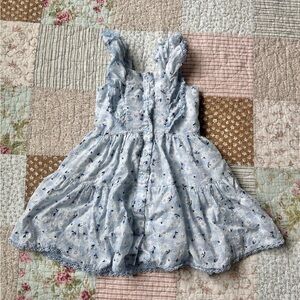 btween girls' size 5 blue ruffly lacey poofy dress
